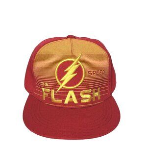The Flash Speed DC Comics Lightning Bolt Six Flags Snap Back Hat Cap Adjustable